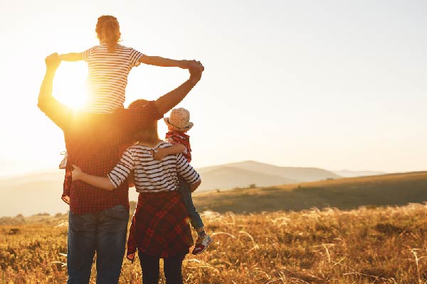 Family with dad on Father's Day