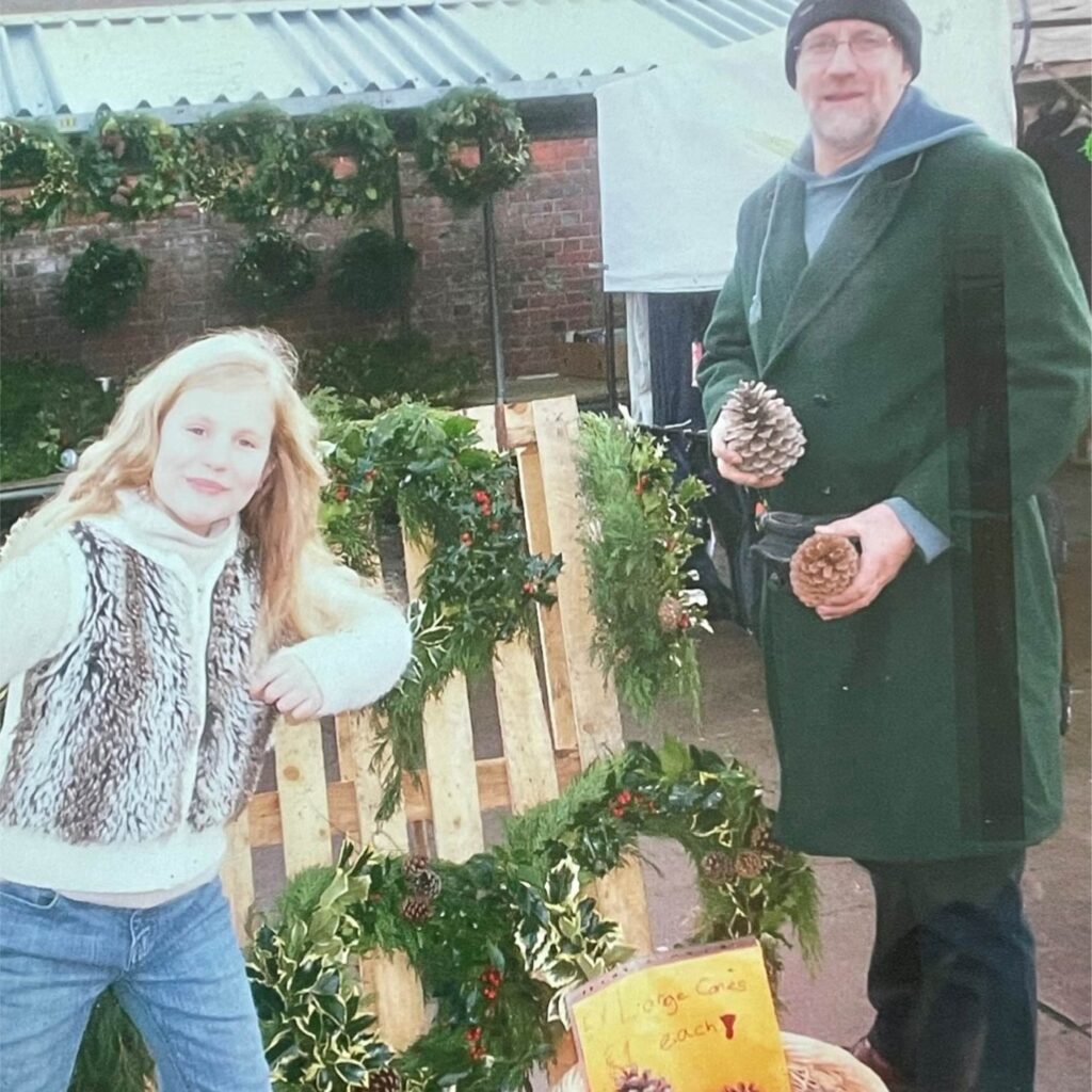 Father and daughter before the hospice looked after him.