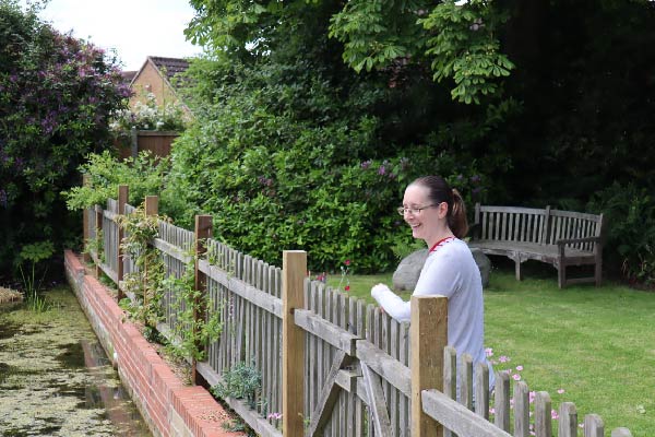 Emma at the hospice after her mums death