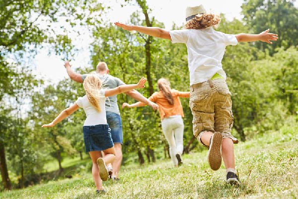 Children Running in the garden