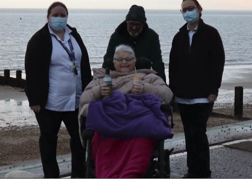 Terminal Bone Cancer patient at the beach