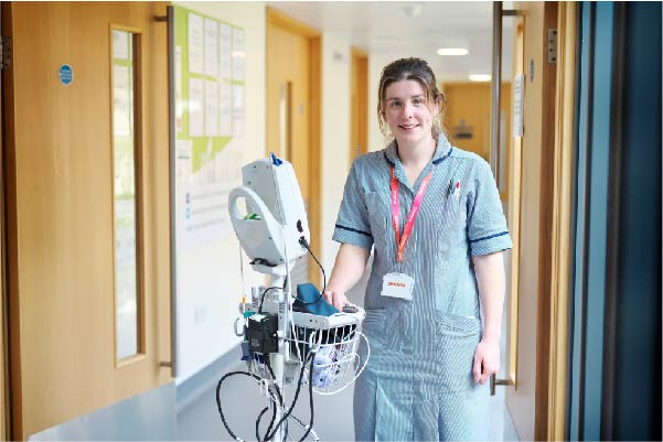 St Helena Hospice nurse on the in-patient ward